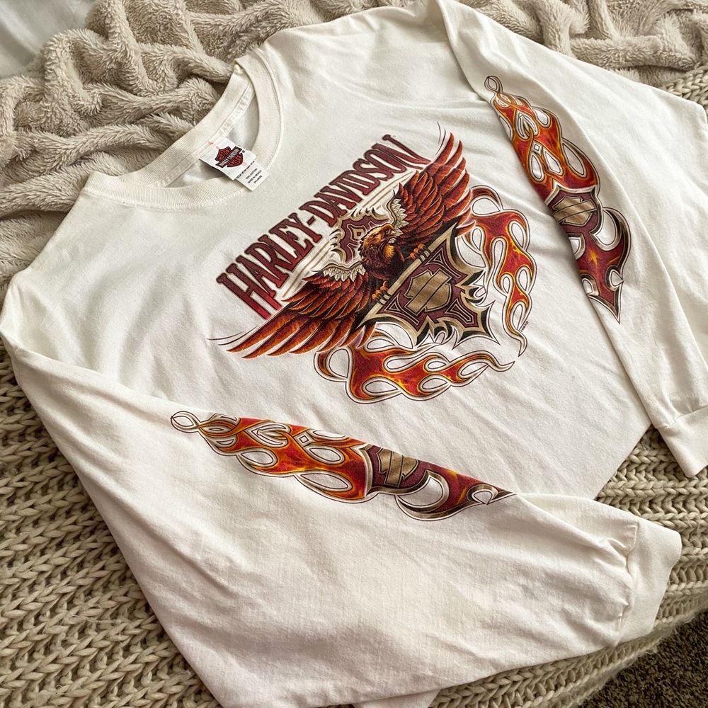 Vintage White Harley-Davidson Long Sleeve
